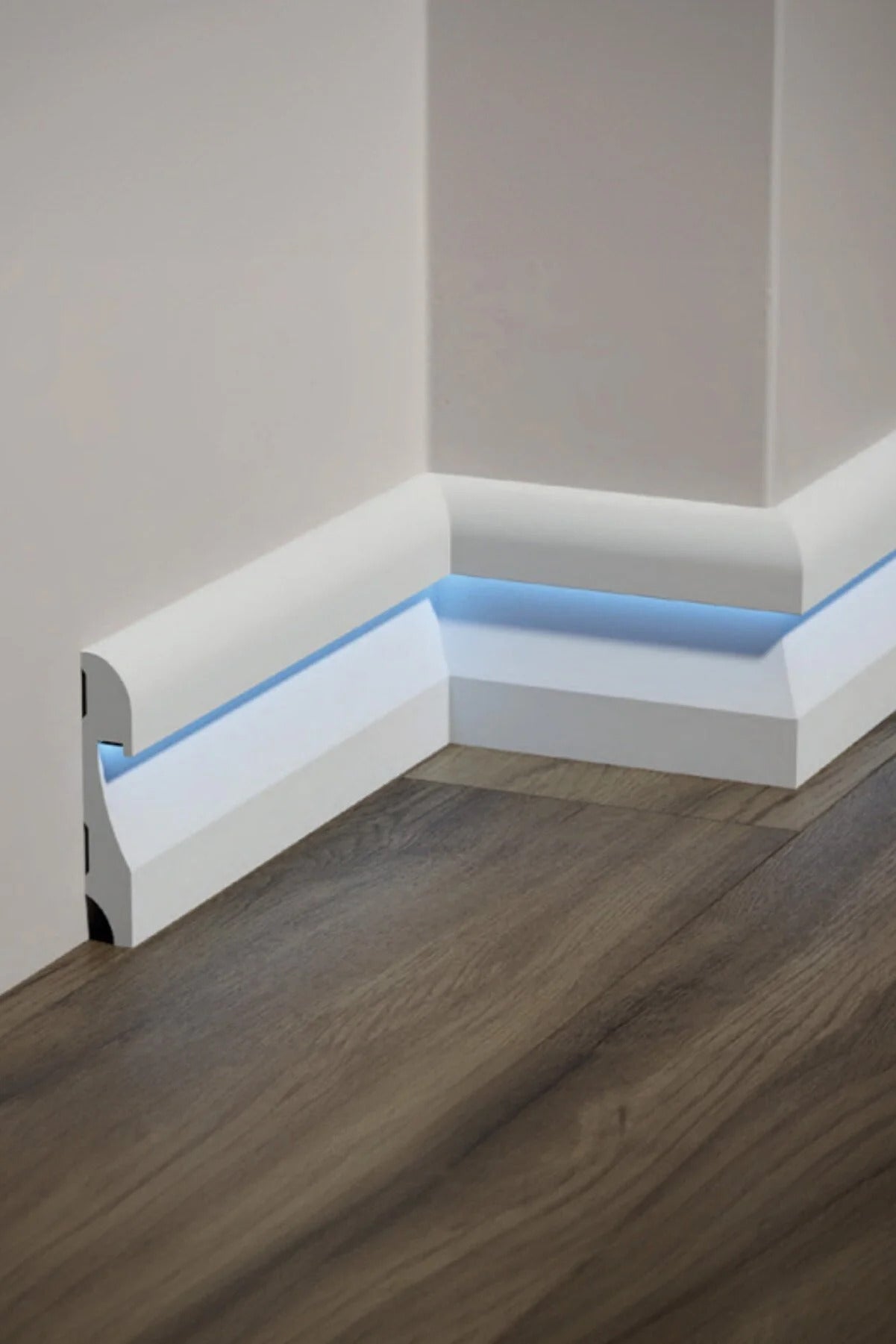 11.5 Cm Polimer Lake Beyaz Ledli Süpürgelik