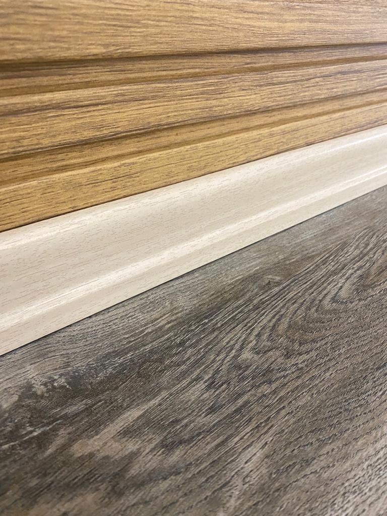 6 Cm Beyaz Kayın Parke Süpürgelik