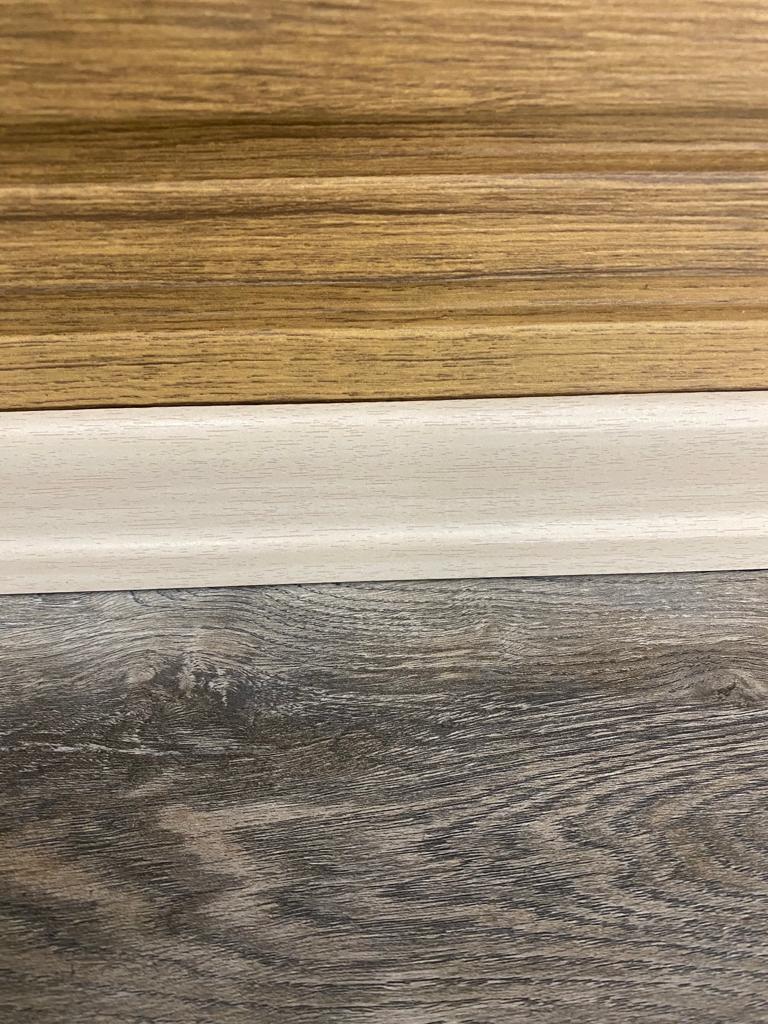 6 Cm Beyaz Kayın Parke Süpürgelik