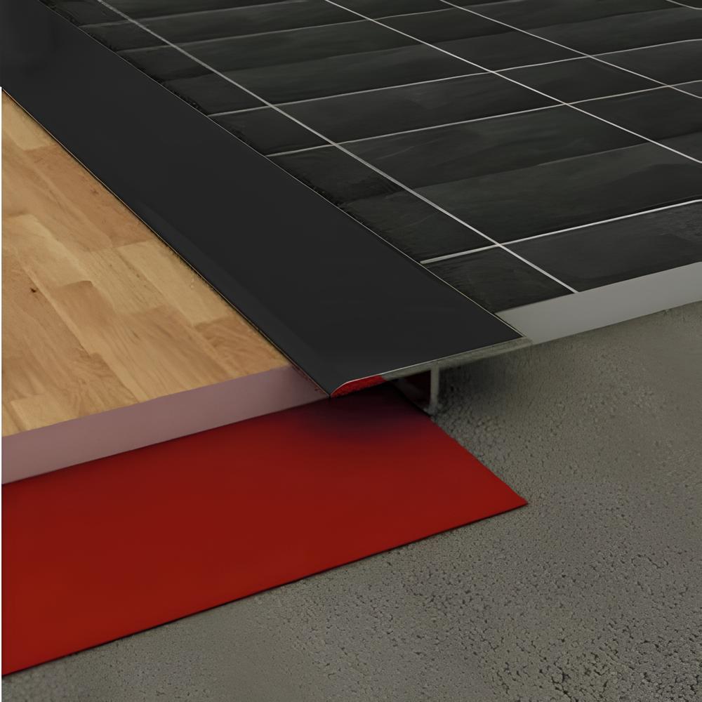 Alüminyum Siyah Parke Geçiş Kapı Eşiği T profil 90 Cm