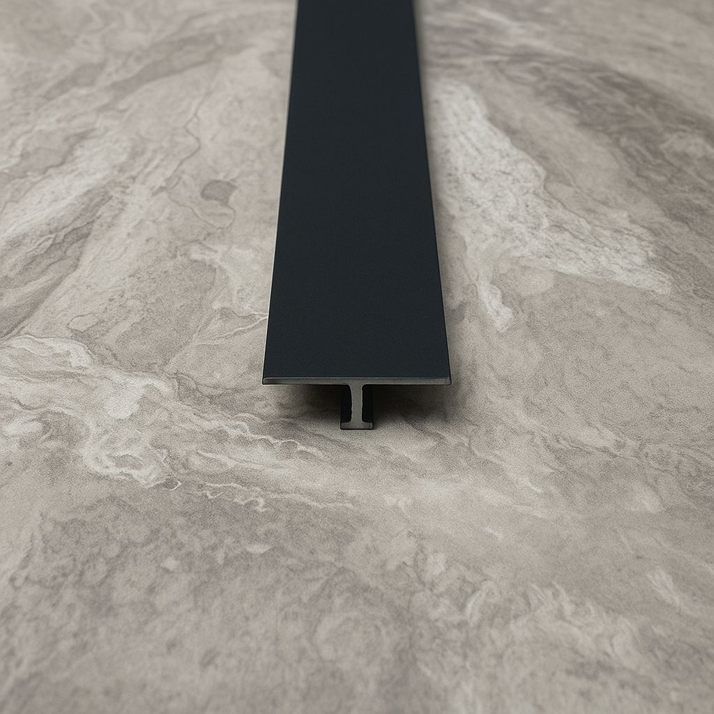 Alüminyum Antrasit Parke Geçiş Kapı Eşiği T profil 90 Cm