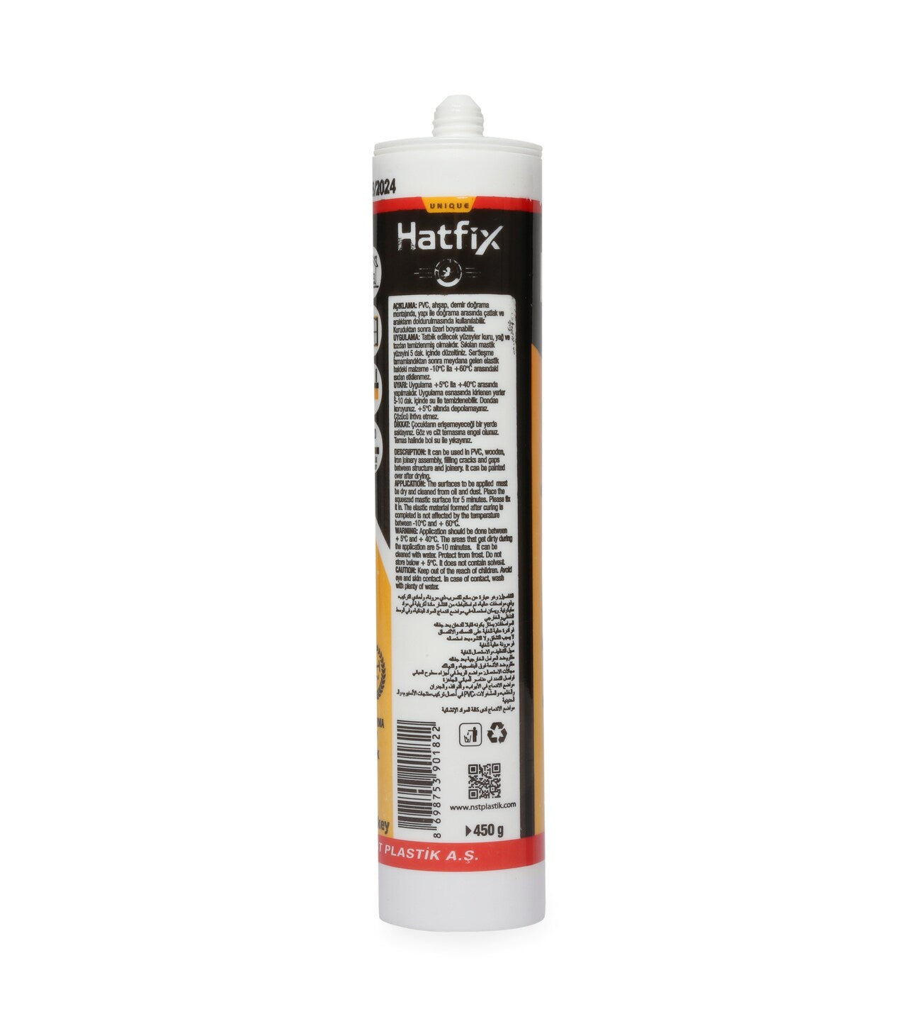 Hatfix Silikonize Mastik Beyaz 450 gr