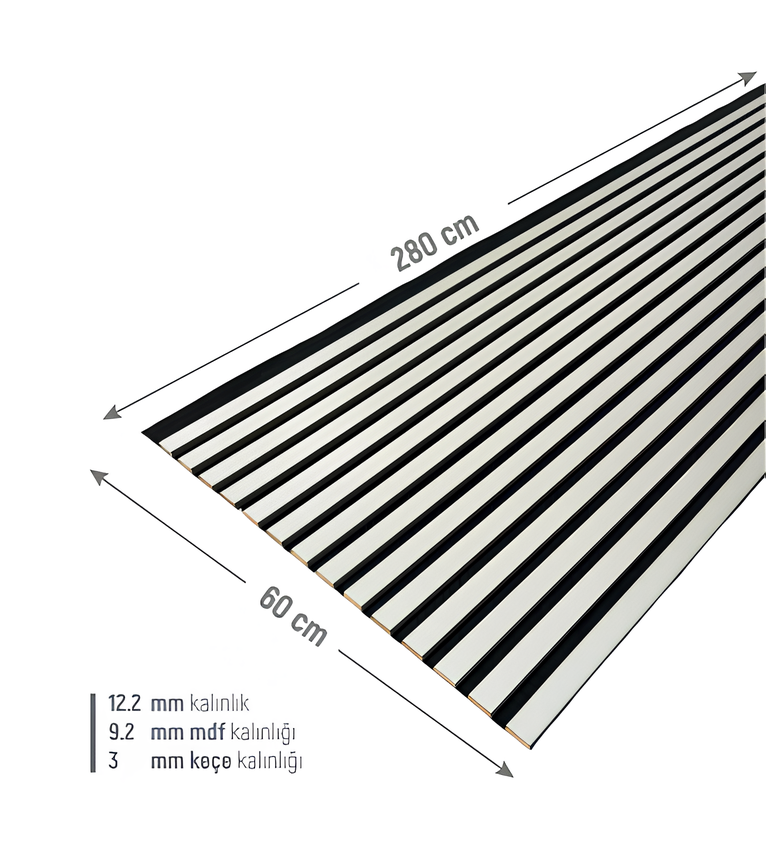 Akustik Ahşap Duvar Paneli Vizon Lambiri 60*280 Cm